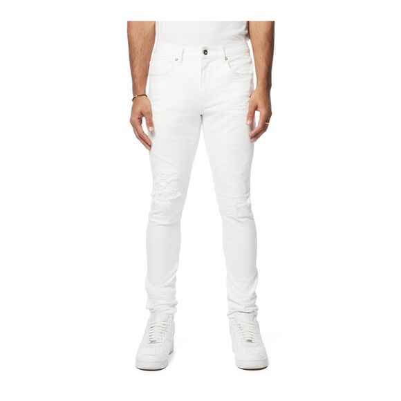 Smoke Rise Men's White Vintage Washed Jeans JP24101